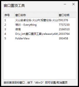 火山PC 任意窗口置顶工具
