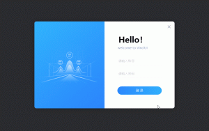 【达芬奇】V003蓝白横向登录-火山PC